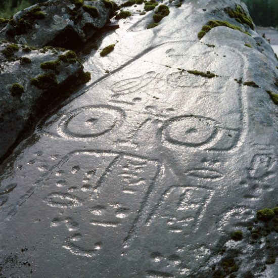 petroglyphs, rock outcrop in Nass R.
